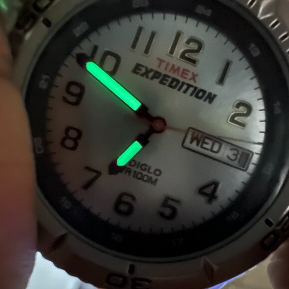 Timex Expedition Watch Men Silver Tone No Band 40MM Rotating Bezel New Battery - Picture 6 of 9